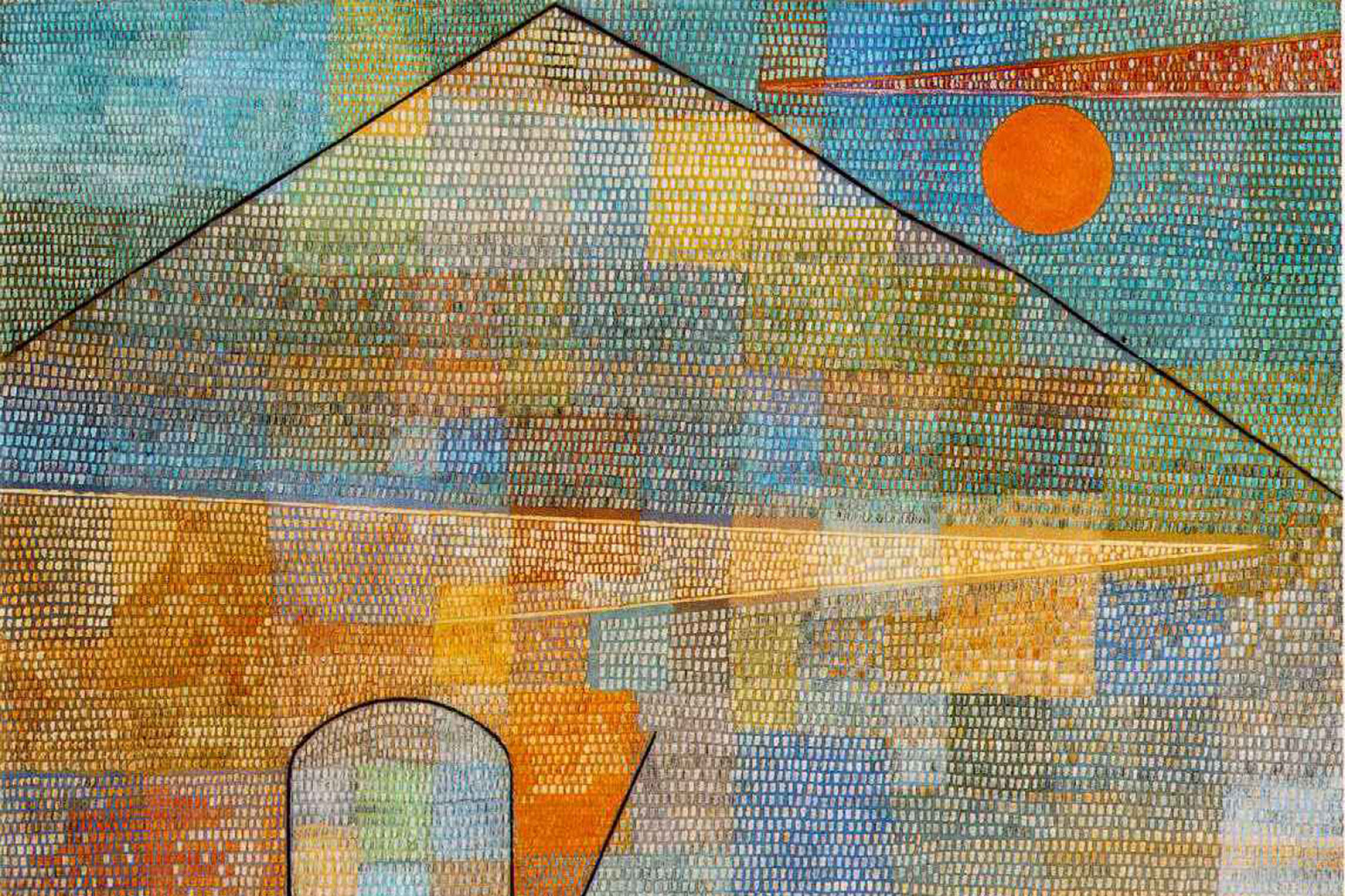 Das Ölgemälde «Ad Parnassum» von Paul Klee ausgestellt im Kunstmuseum Bern.