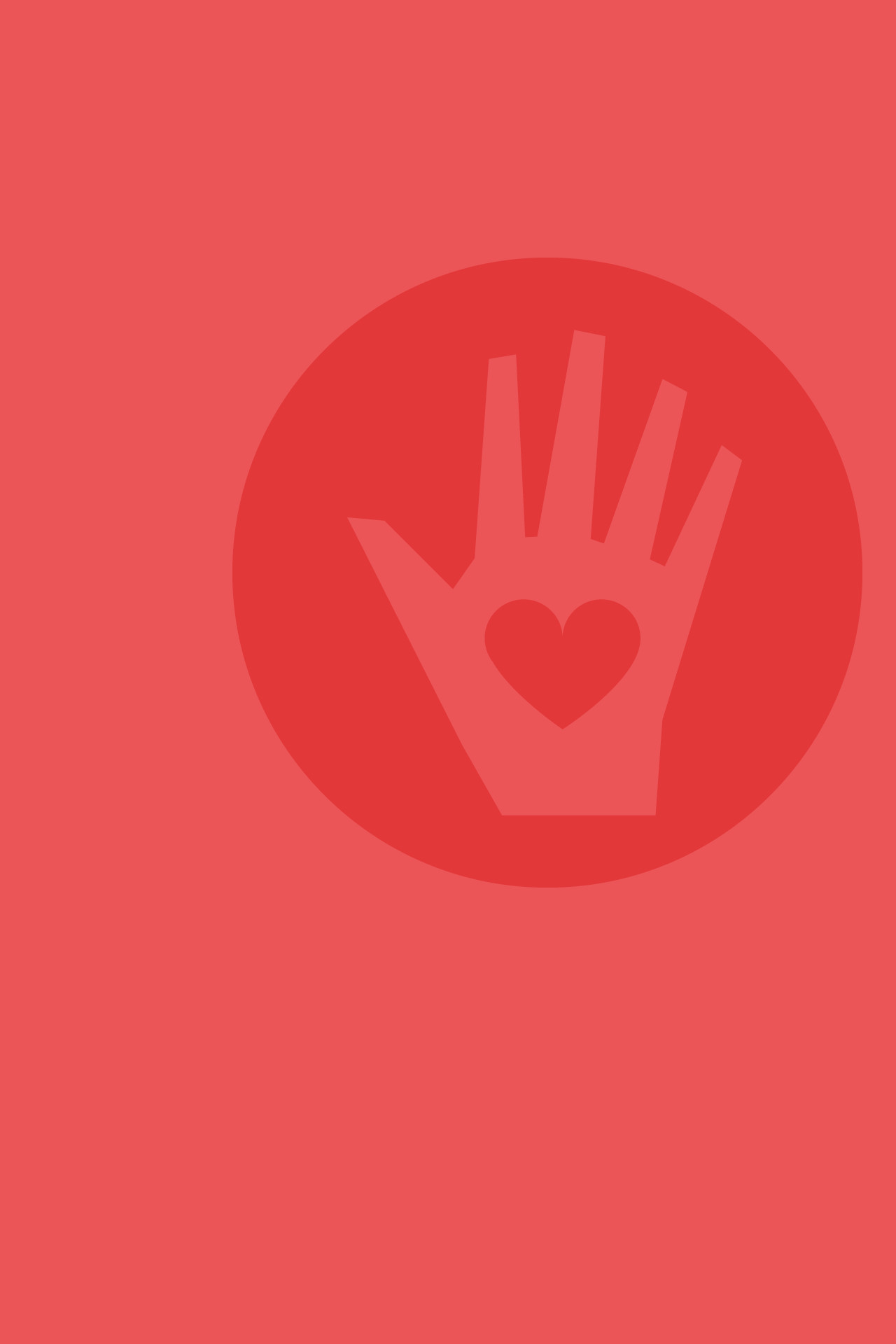 Illustration einer Hand mit Herz auf der Handfläche